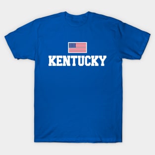 Kentucky & USA American Flag T-Shirt